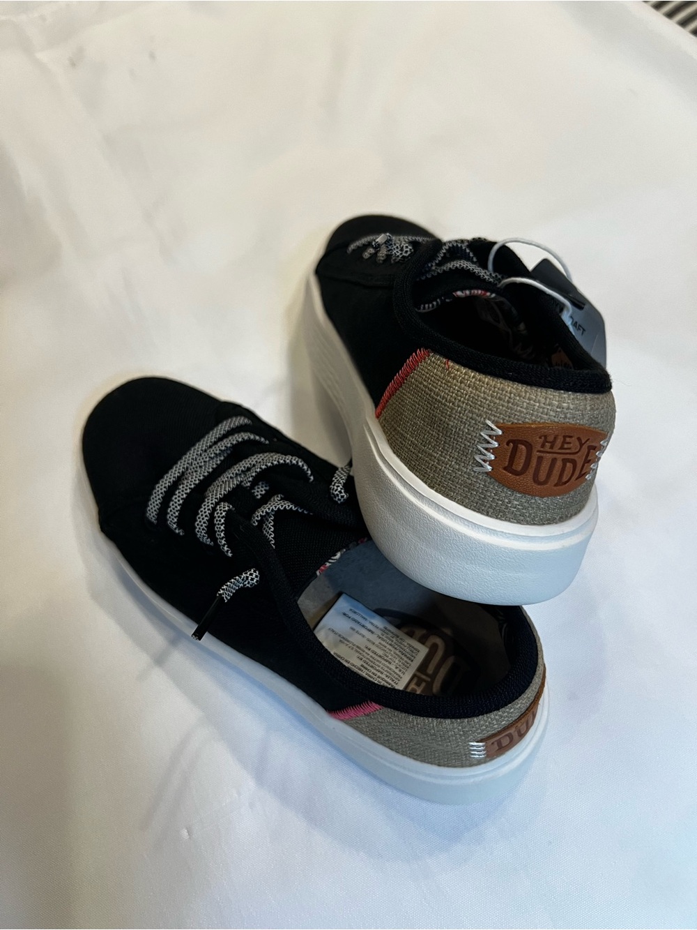 NWT Hey Dude Cody W Craft Black Canvas 
 Sneakers Size 5 - Picture 5 of 12